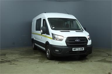 FORD TRANSIT 350 L3 DIESEL FWD 2.0 EcoBlue 130ps H2 Leader Double Cab Van Diesel - WHITE - WR73UOW - Messing Unit