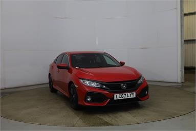 HONDA CIVIC 1.0 VTEC Turbo SR 5dr Petrol - RED - LC67LYY - 5 Door Hatchback