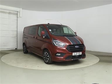 FORD TRANSIT CUSTOM 320 L2 DIESEL FWD 2.0 EcoBlue 185ps Low Roof D/Cab Sport Van Diesel - RED - EJ21YZV - 6 Door Window Van