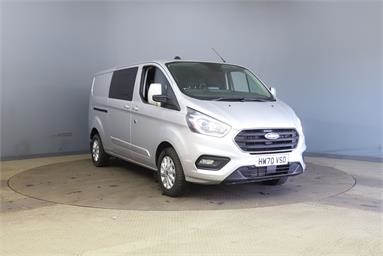 FORD TRANSIT CUSTOM 320 L2 DIESEL FWD 2.0 EcoBlue 130ps Low Roof D/Cab Limited Van Low Roof LWB Diesel - SILVER - HW70VSO - 6 Door Window Van