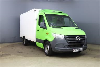 MERCEDES-BENZ SPRINTER 314CDI L2 DIESEL FWD 3.5t Progressive Chassis Cab 9G-Tronic Diesel - GREEN - YF70AZD - 2 Door Fridge Box Van Body