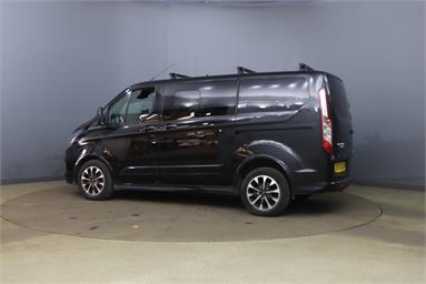 FORD TRANSIT CUSTOM 320 L1 DIESEL FWD 2.0 EcoBlue 185ps Low Roof D/Cab Sport Van Auto Diesel - BLACK - OV70XDM - 6 Door Window Van
