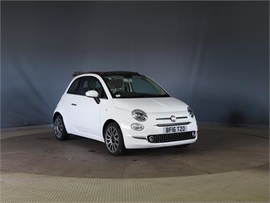 FIAT 500 0.9 TwinAir Lounge 2dr Petrol - WHITE - BF16TZO - 3 Door Convertible