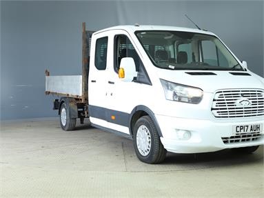 FORD TRANSIT 350 L3 DIESEL RWD 2.0 TDCi 130ps 'One Stop' D/Cab Tipper [1 Way] 7 Seats Alloy Body Double Cab 9.5ft Diesel - WHITE - CP17AUH - 4 Door Tipper Body
