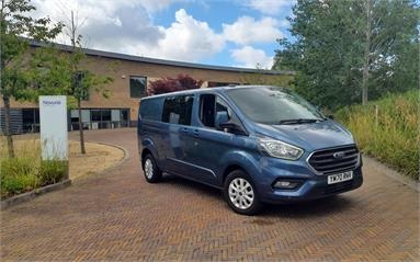 FORD TRANSIT CUSTOM 320 L2 DIESEL FWD 2.0 EcoBlue 130ps Low Roof D/Cab Limited Van Diesel - BLUE - YM70RHV - 6 Door Window Van
