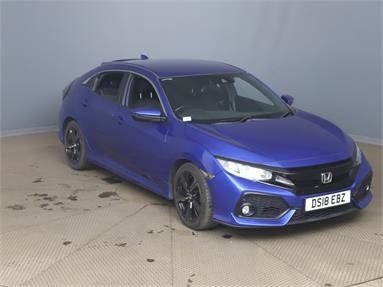 HONDA CIVIC 1.0 VTEC Turbo SR 5dr Petrol - BLUE - DS18EBZ - 5 Door Hatchback