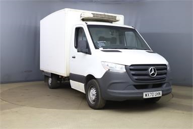 MERCEDES-BENZ SPRINTER 314CDI L2 DIESEL RWD 3.5t Progressive Chassis Cab MWB 3 Seats Single Cab Steel Susp Diesel - WHITE - WX70UHN - 5 Door Fridge Box Van Body
