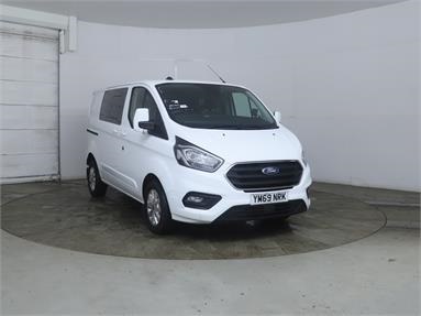 FORD TRANSIT CUSTOM 300 L1 DIESEL FWD 2.0 EcoBlue 130ps Low Roof D/Cab Limited Van Diesel - WHITE - YM69NRK - 6 Door Window Van
