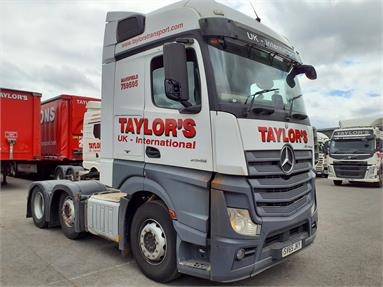 MERCEDES-BENZ ACTROS 2545 6X2 BIGSPACE EURO 6 TRACTOR UNIT 2 Seats Sleep Cab Air Susp Diesel - WHITE - SV65JKY - 2 Door Tractor Unit