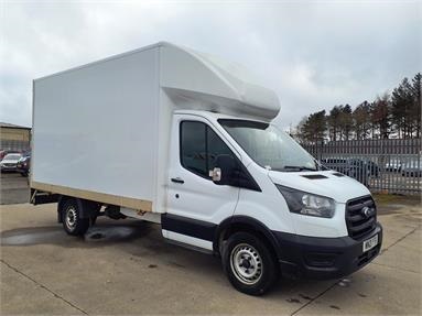 FORD TRANSIT 350 L3 DIESEL RWD 2.0 EcoBlue 130ps Leader Luton Van 3 Seats GRP Body Steel Susp Diesel - WHITE - WN21YTO - 2 Door Luton Box Body