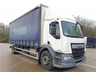 DAF LF250 4X2 DAY EURO 6 CURTAINSIDER 2 Seats Day cab Air Susp 23ft Diesel - WHITE - FJ65VYD - 2 Door Curtainside Body