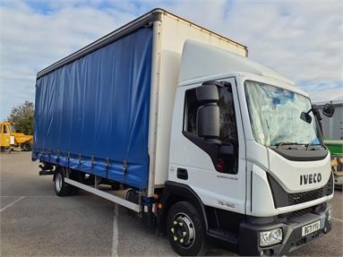 IVECO EUROCARGO 75.160 4X2 DAY EURO 6 CURTAINSIDER 3 Seats Day cab Steel Susp 21ft Diesel - WHITE - BG71YYU - 2 Door Curtainside Body