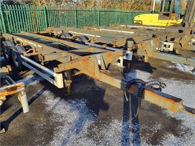 ABEL 7.5M DEMOUNT DRAWBAR CHASSIS TRAILER TANDEM/AIR Steel Body Air Susp 24.5ft Not Applicable - BLACK - C405327 - 1 Door Trailer