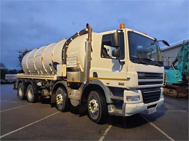 DAF CF85.360 8X4 DAY WHALE VACUUM TANKER 2 Seats Steel Body Day cab Air Susp Diesel - WHITE - BU56FLF - 2 Door Tanker Body