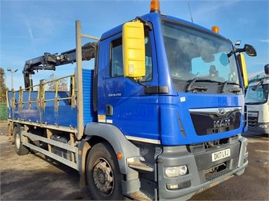 MAN TGM 18.250 4X2 DAY EURO 6 DROPSIDE REAR CRANE 2 Seats Alloy Body Day cab Steel Susp 20ft Diesel - BLUE - DK17LVJ - 2 Door Dropside Body