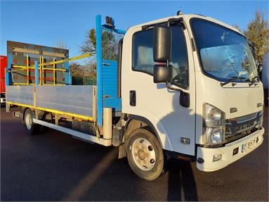 ISUZU N75.190 4X2 DAY EURO 6 DROPSIDE 3 Seats Alloy Body Day cab Steel Susp 18ft Diesel - WHITE - DE19WUR - Dropside Body