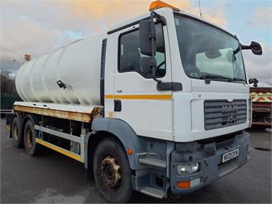 MAN TGM 26.330 6X4 DAY STAINLESS TANKER 2 Seats Steel Body Day cab Steel Susp 19ft Diesel - WHITE - NX09DYN - 2 Door Tanker Body