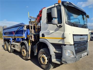 DAF CF450 8X4 DAY EURO 6 TIPPER GRAB 2 Seats Steel Body Day cab Steel Susp 18.5ft Diesel - WHITE - RK19LCJ - 2 Door Tipper Body