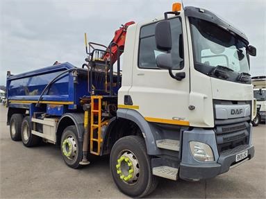 DAF CF460 8X4 TIPPER GRAB 2 Seats Steel Body Day cab Steel Susp 19ft Diesel - WHITE - RK19LHZ - 2 Door Tipper Body
