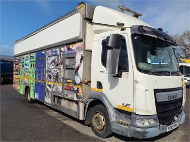DAF LF180 4X2 DAY EURO 6 12-TON RECYCLING STILLAGE CARRIER 3 Seats Alloy Body Day cab Steel Susp 24ft Diesel - WHITE - PO65FRK - 2 Door Specialist Body / Unit
