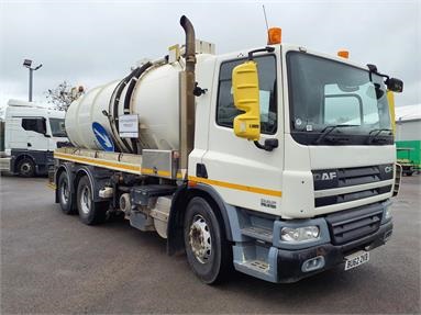 DAF CF75.310 6X4 DAY WHALE VACUUM TANKER 2 Seats Steel Body Day cab Steel Susp 18ft Diesel - WHITE - BU62ZKB - 2 Door Tanker Body