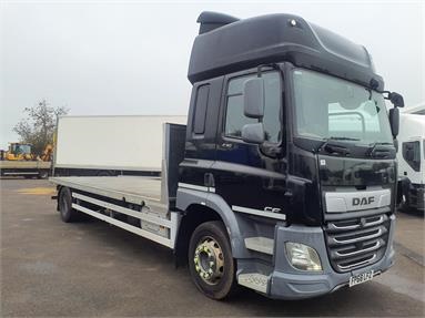 DAF CF230 4X2 SPACECAB EURO 6 FLATBED 3 Seats Alloy Body Day cab Air Susp 22ft Diesel - BLACK - FP68LFZ - 2 Door Flatbed Body