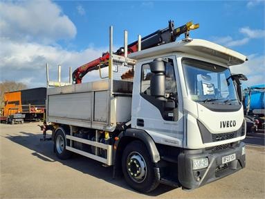 IVECO EUROCARGO 120.210 4X2 DAY EURO 6 POLE ERECTION UNIT REAR CRANE & AUGER 2 Seats Alloy Body Day cab Steel Susp 13ft Diesel - WHITE - BF23YOV - 2 Door Specialist Body / Unit