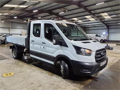 FORD TRANSIT 350 L3 DIESEL RWD 2.0 EcoBlue 130ps Double Cab Tipper [1 Way] Diesel - WHITE - SN23KUE - 4 Door Tipper Body