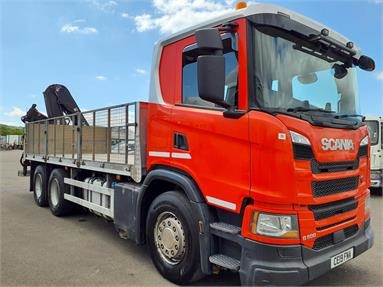 SCANIA G500 6X4 DAY EURO 6 CAGED DROPSIDE REAR CRANE 2 Seats Alloy Body Day cab Air Susp 20ft Diesel - RED - CE19FNA - 2 Door Dropside Body