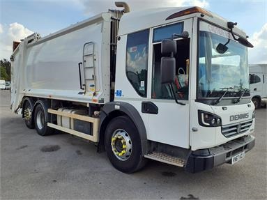 DENNIS ELITE 6 W2628 6X2 CREW EURO 6 REFUSE TRUCK 4 Seats Double Cab Air Susp 19ft Diesel - WHITE - VN67KZJ - 2 Door Refuse Vehicle