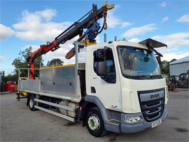 DAF LF210 4X2 DAY EURO 6 12-TON POLE ERECTION UNIT REAR CRANE & AUGER 3 Seats Alloy Body Day cab Steel Susp 20ft Diesel - WHITE - HY71DZB - 2 Door Specialist Body / Unit
