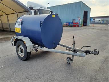 FUEL PROOF 1000 LITRE  BOWSER WITH PUMP, DISPENSER & METER SINGLE AXLE Not Specified - BLUE - NRTR262 - Plant Item